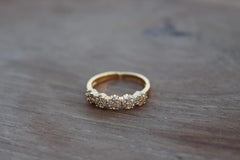 Cluster gold Polished Wave Ring
