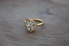 Flower CZ Open Ring
