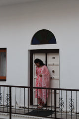 Coral Floral Printed Viscose Straight Kurta Set with Matching Pants & Kota Doria Dupatta
